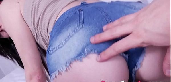  Teen babe tugging dick pov style